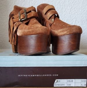 Jeffrey Campbell boho fringe platforms